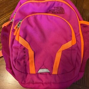 The North Face Kids' Vibrant Pink and Orange Backpack